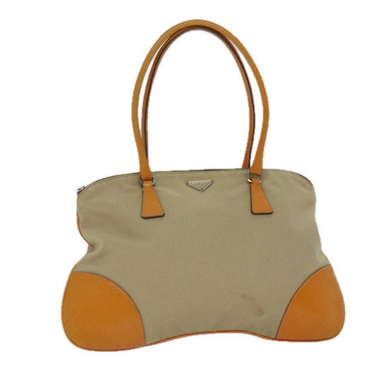 PRADA Shoulder Bag Canvas Beige  73339