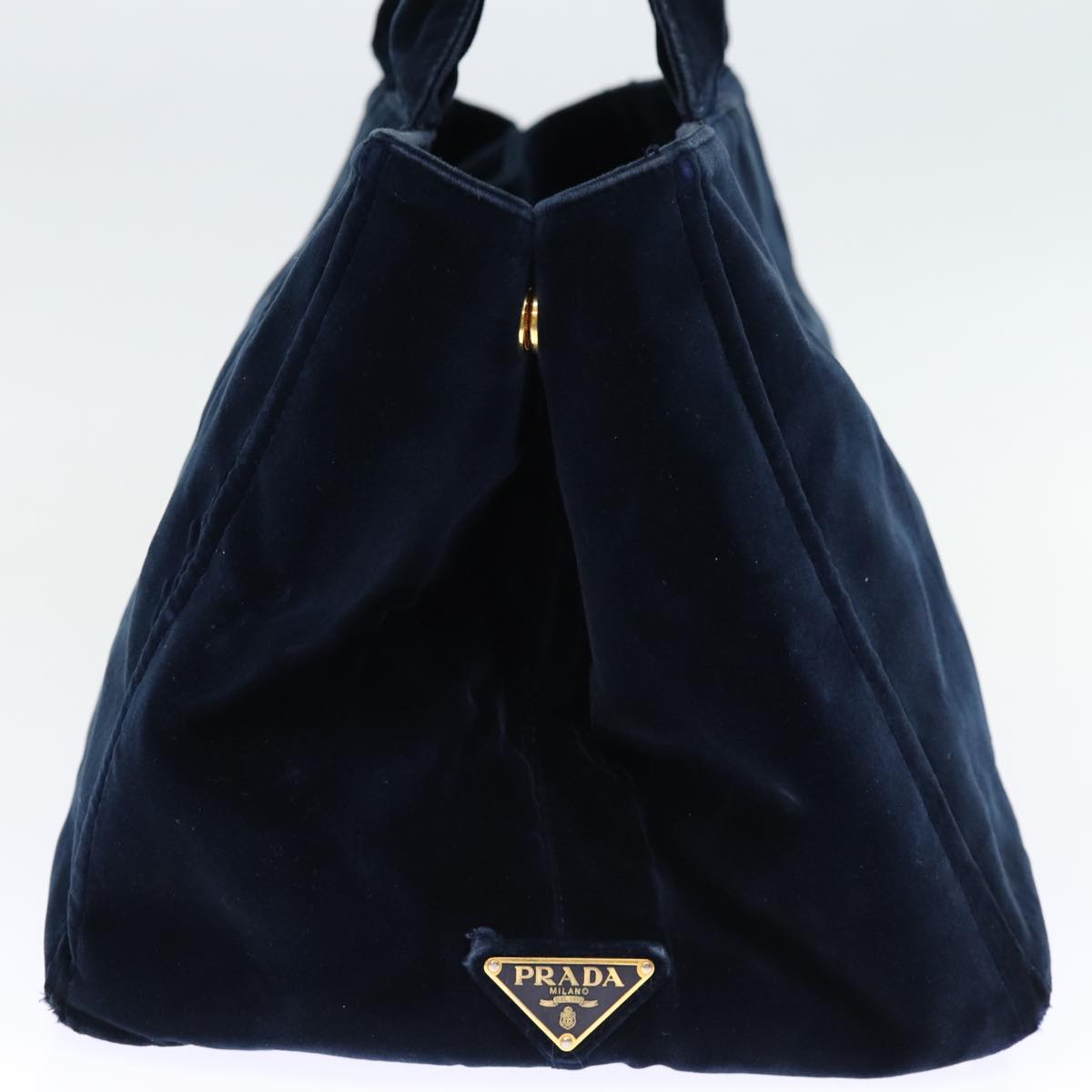 PRADA Canapa GM Hand Bag Velor Navy  73340