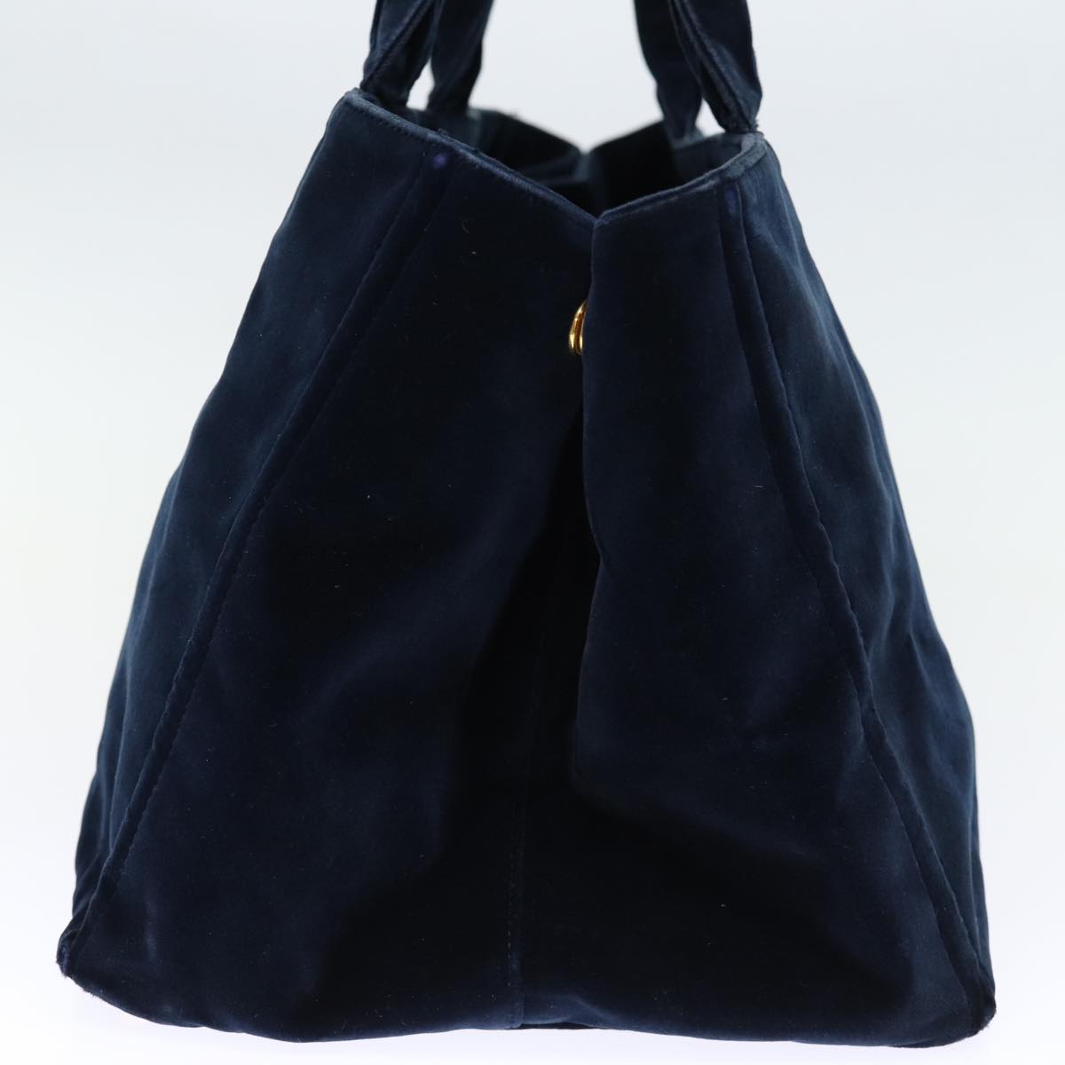 PRADA Canapa GM Hand Bag Velor Navy  73340