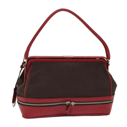 PRADA Shoulder Bag Canvas Brown  73593