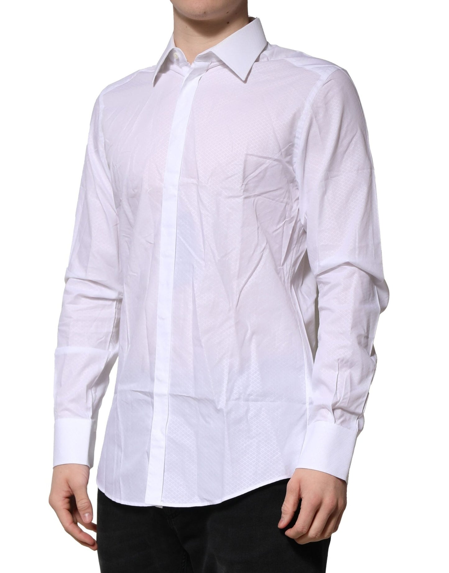 Dolce & Gabbana White MARTINI Long Sleeves Men Formal Men's Shirt