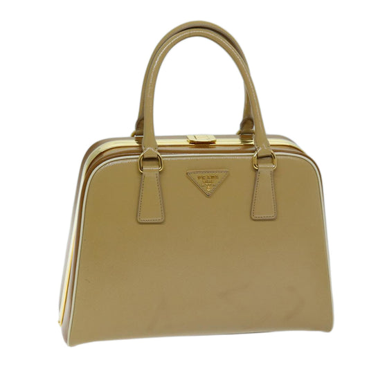 PRADA Hand Bag Safiano leather Beige  73867