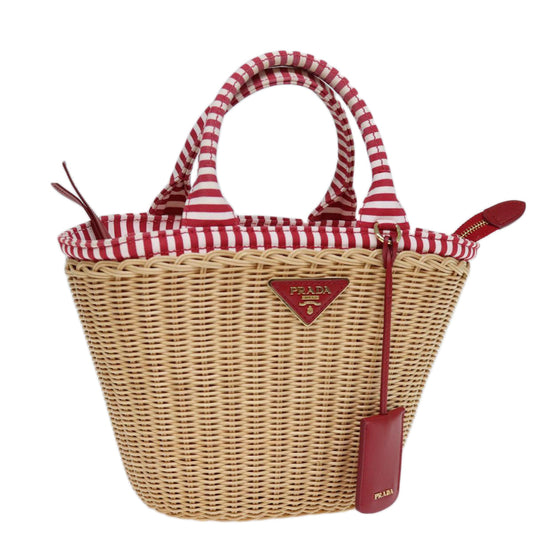 PRADA Hand Bag Wicker 2way Beige  73904A