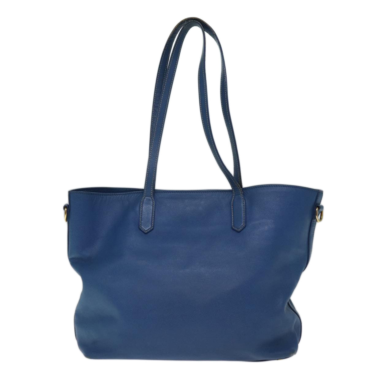 PRADA Tote Bag Safiano leather Blue  73978