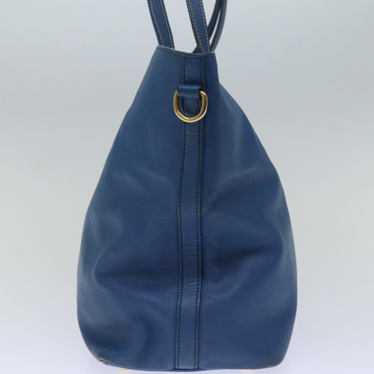 PRADA Tote Bag Safiano leather Blue  73978