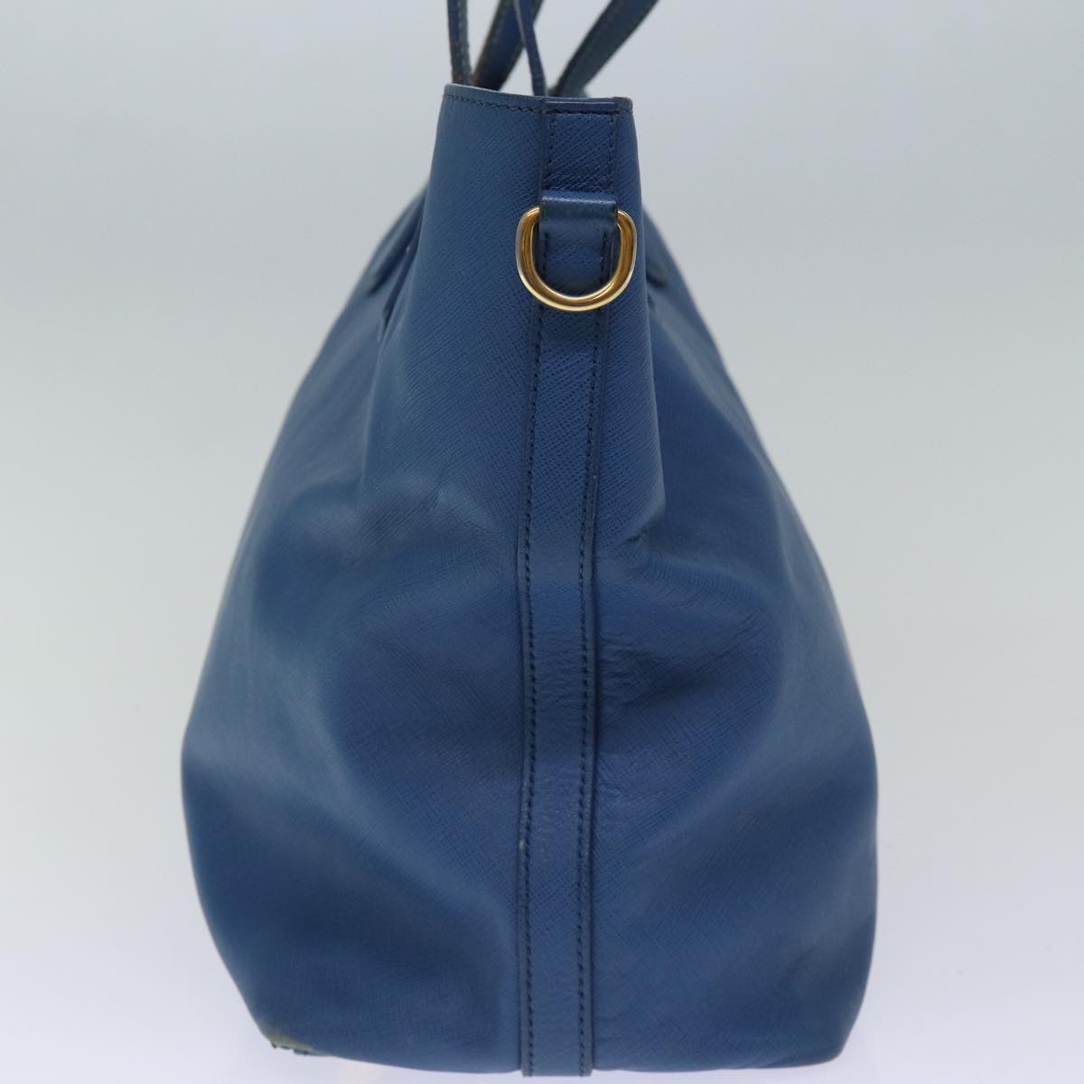 PRADA Tote Bag Safiano leather Blue  73978