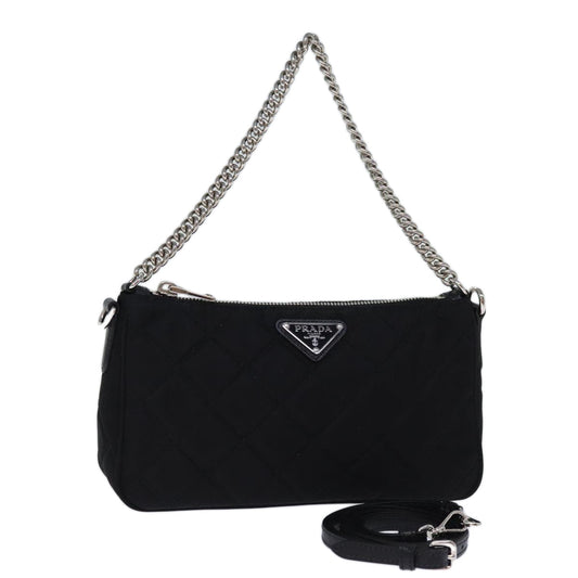 PRADA Chain Shoulder Bag Nylon 2way Black  73993A