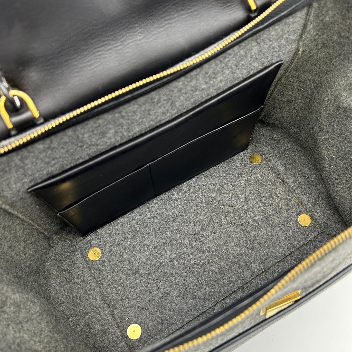 CELINE Felt Calfskin Small Belt Bag Grey Black LA17371