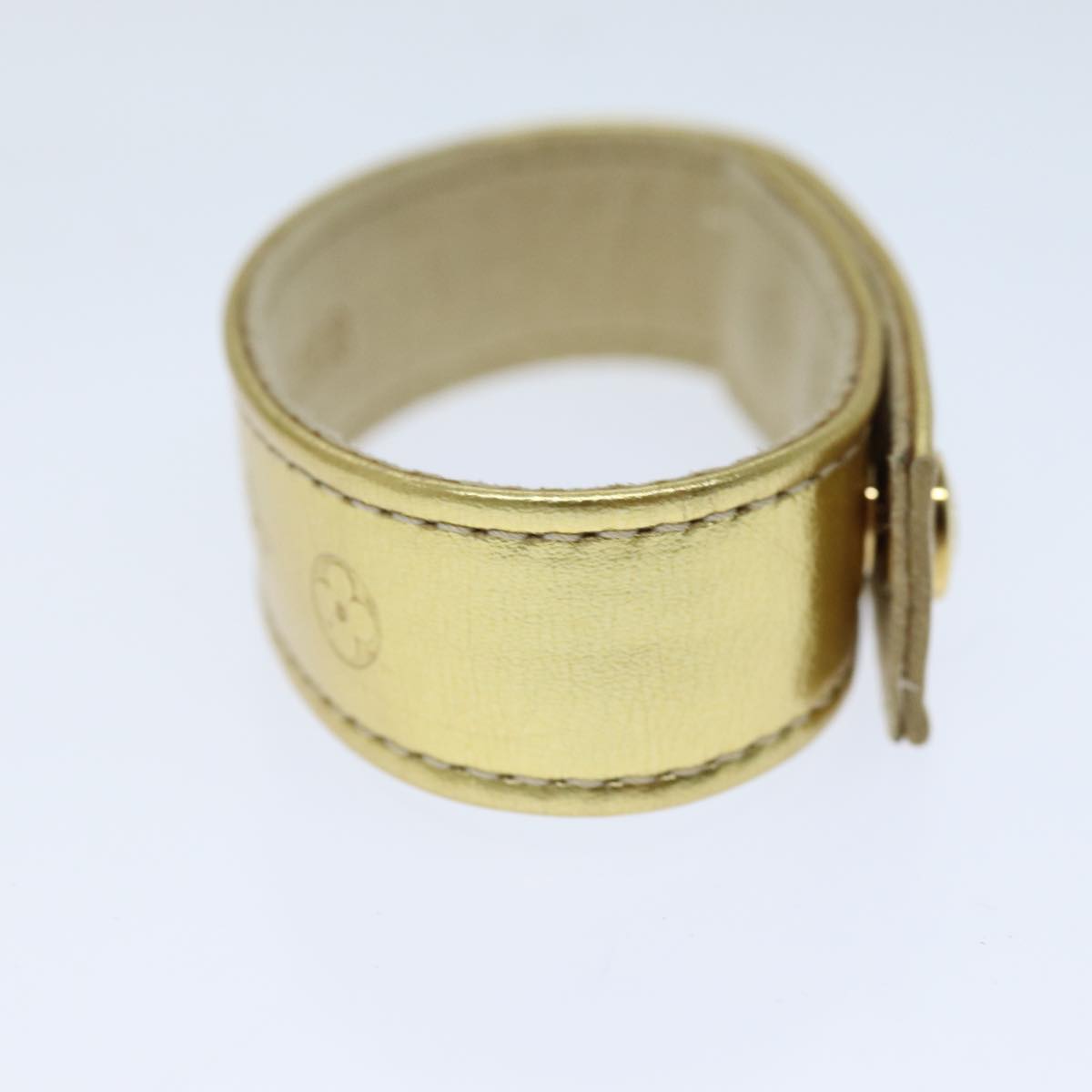 LOUIS VUITTON Suhari Bracelet Leather 2008 Hong Kong Only Gold All LV 74006