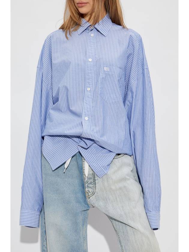 Balenciaga Balenciaga Shirt With Stripe Pattern, Women's, Blue