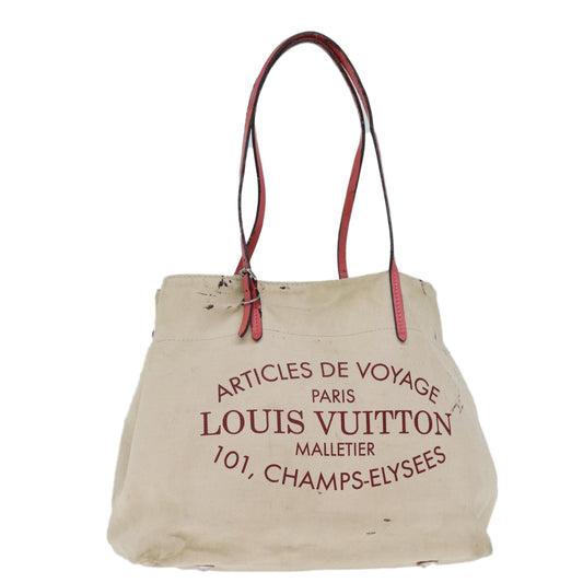 LOUIS VUITTON Cabas MM Tote Bag Canvas Pink Coraille M94502 LV 74101