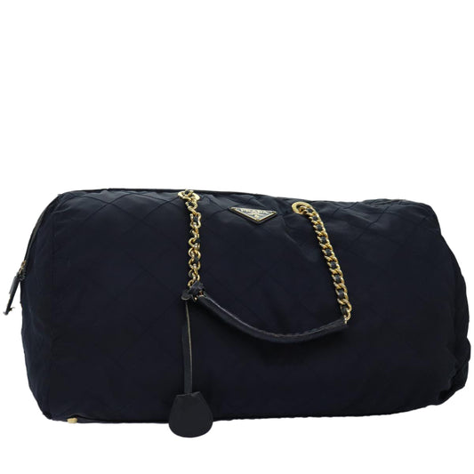 PRADA Boston Bag Nylon Navy  74102
