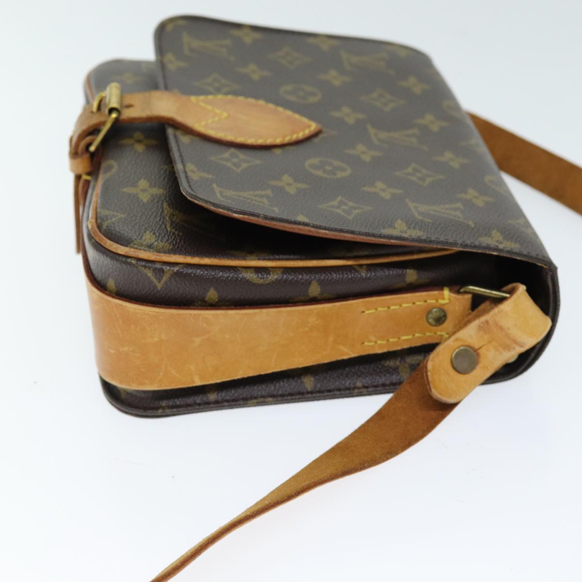 LOUIS VUITTON Monogram Cartouchiere MM Shoulder Bag M51253 LV 74129