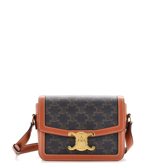 Celine Triomphe Shoulder Bag Triomphe Coated Canvas Teen