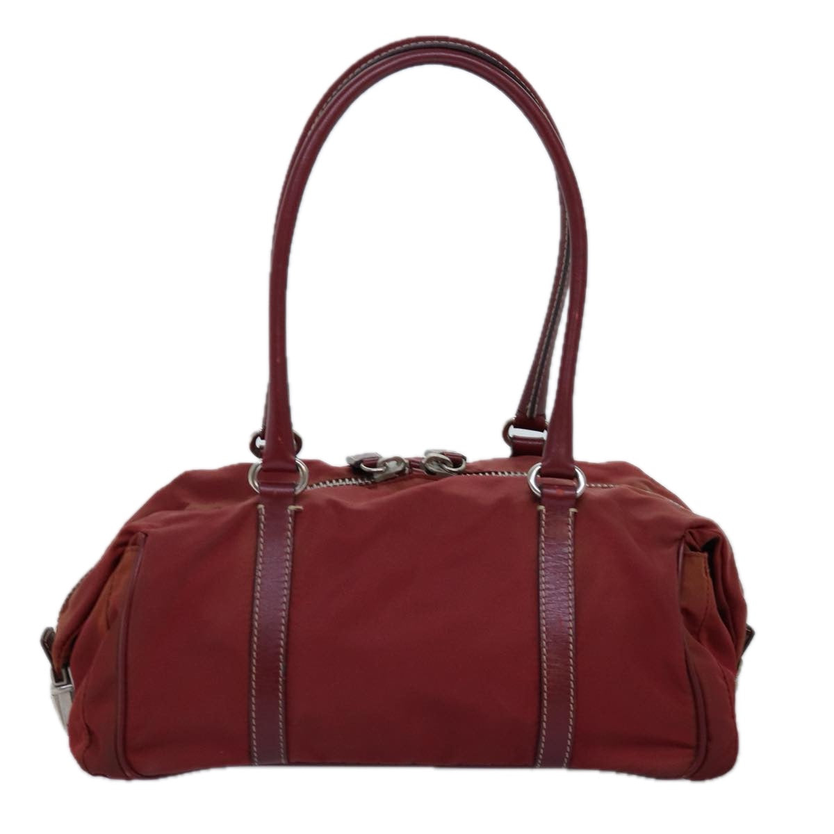 PRADA Hand Bag Nylon Bordeaux  74195