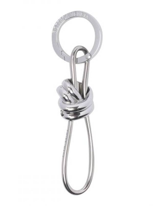 Bottega Veneta Andiamo Metal Key Holder Silver