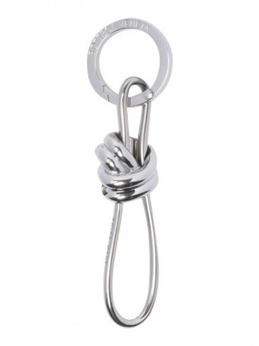 Bottega Veneta Andiamo Metal Key Holder Silver