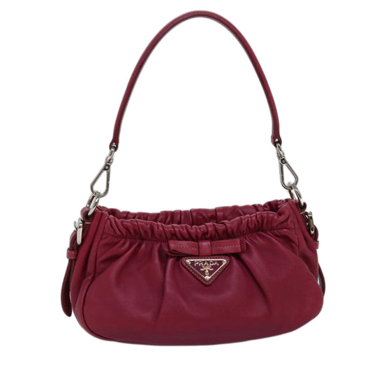 PRADA Shoulder Bag Leather Pink  74393