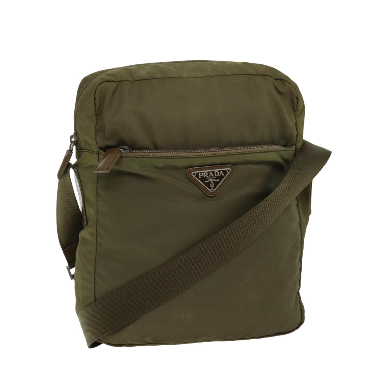 PRADA Shoulder Bag Nylon Khaki  74417