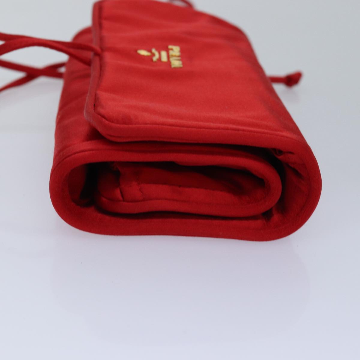 PRADA Jewelry Case Cosmetic Pouch Satin Red  74451