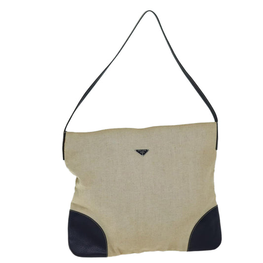 PRADA Shoulder Bag Canvas Beige  74475