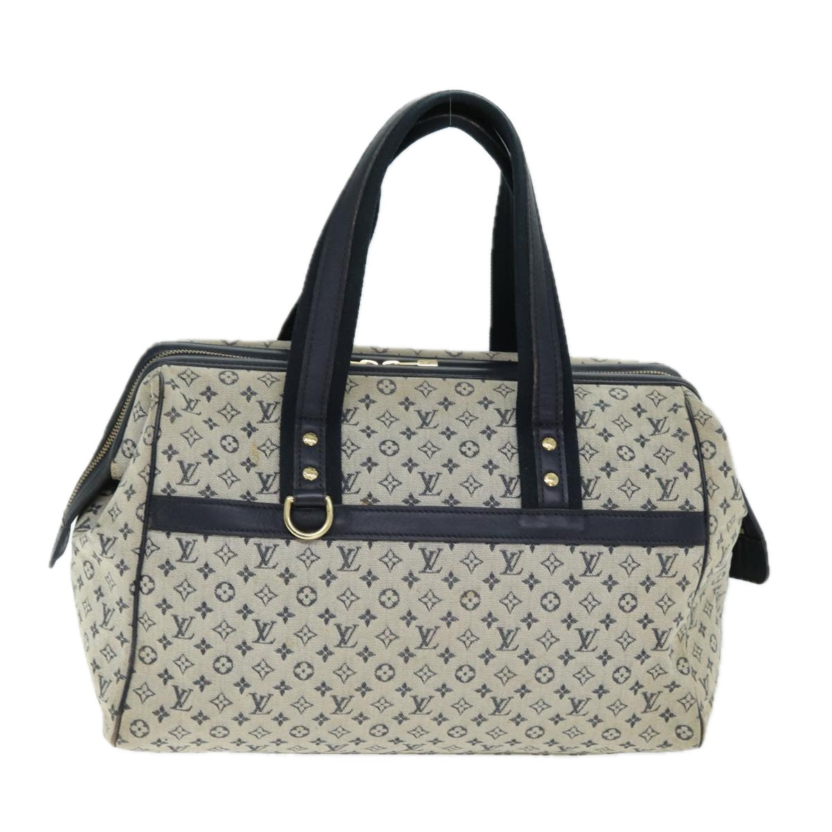 LOUIS VUITTON Monogram Mini Josephine GM Hand Bag Blue M92211 LV 74533