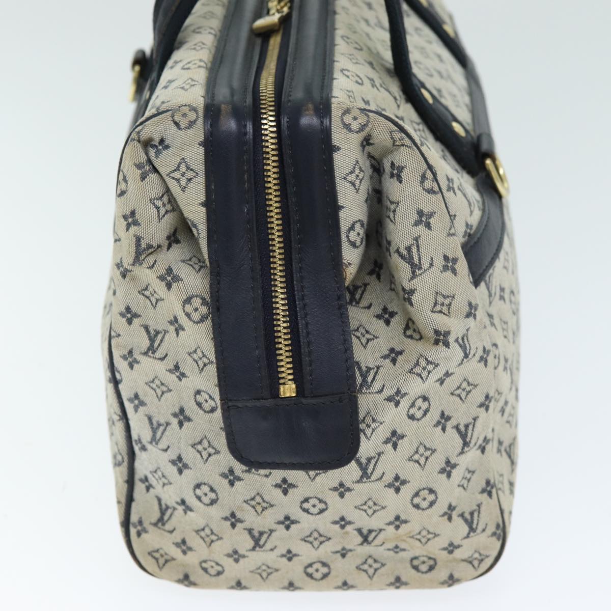 LOUIS VUITTON Monogram Mini Josephine GM Hand Bag Blue M92211 LV 74533