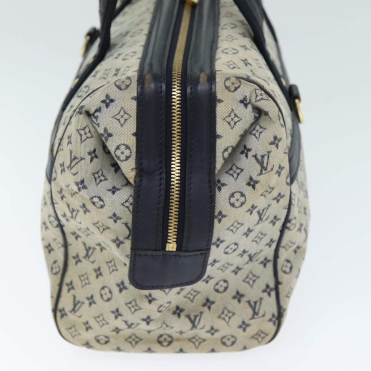 LOUIS VUITTON Monogram Mini Josephine GM Hand Bag Blue M92211 LV 74533