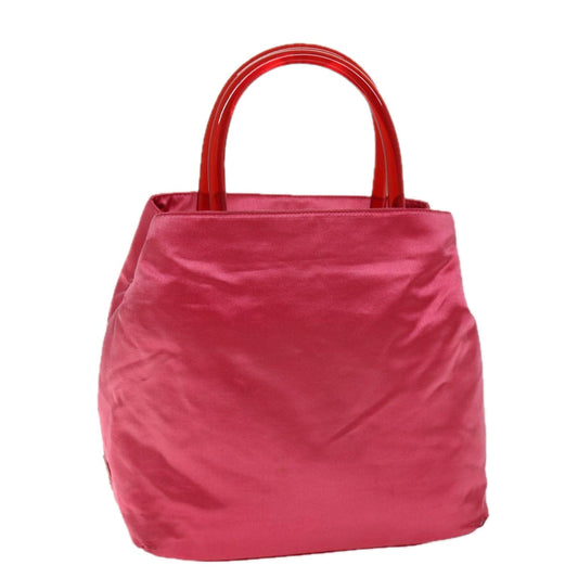PRADA Hand Bag Satin Pink  74537