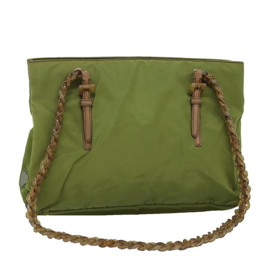 PRADA Chain Tote Bag Nylon Khaki  74538