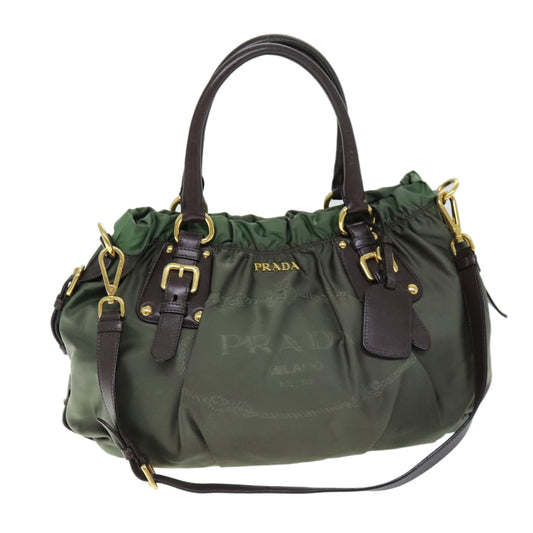 PRADA Hand Bag Nylon 2way Khaki  74539