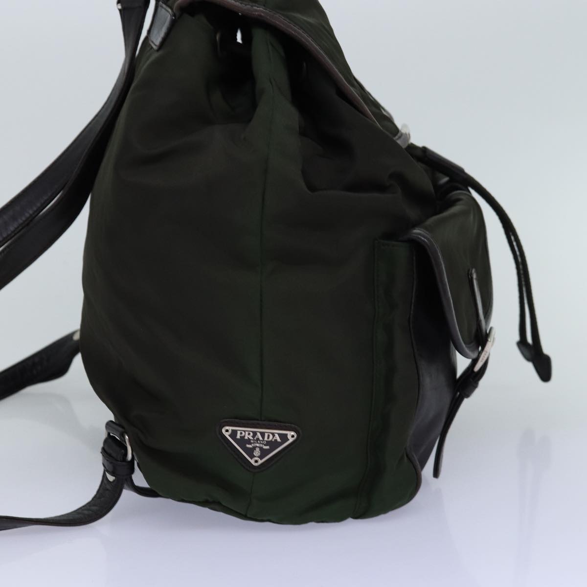 PRADA Backpack Nylon Khaki  74576