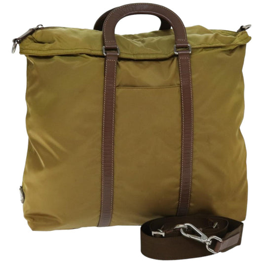 PRADA Hand Bag Nylon 2way Brown  74577