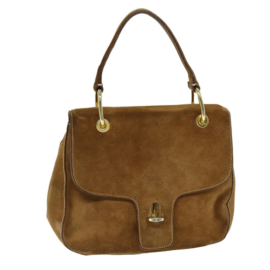 PRADA Hand Bag Suede Brown  74591