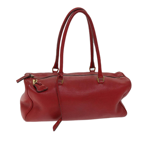 PRADA Hand Bag Leather Red  74630