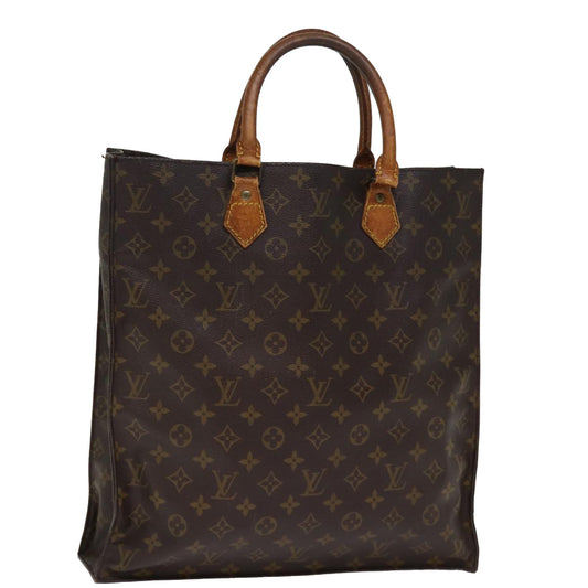 LOUIS VUITTON Monogram Sac Plat Hand Bag M51140 LV 74673