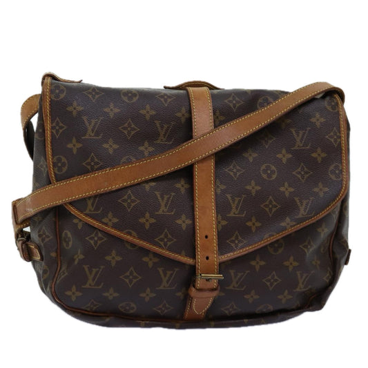 LOUIS VUITTON Monogram Saumur 35 Shoulder Bag M42254 LV 74714