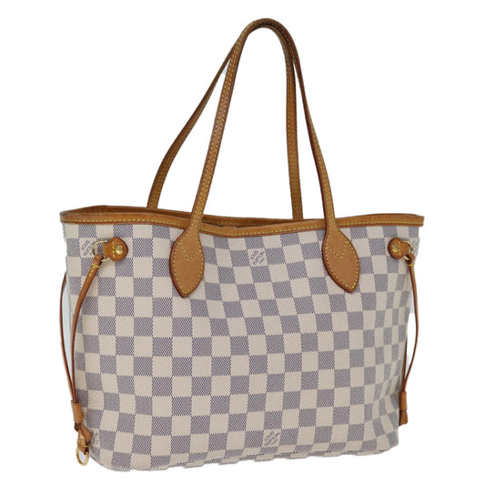 LOUIS VUITTON Damier Azur Neverfull PM Tote Bag N41362 LV 74750