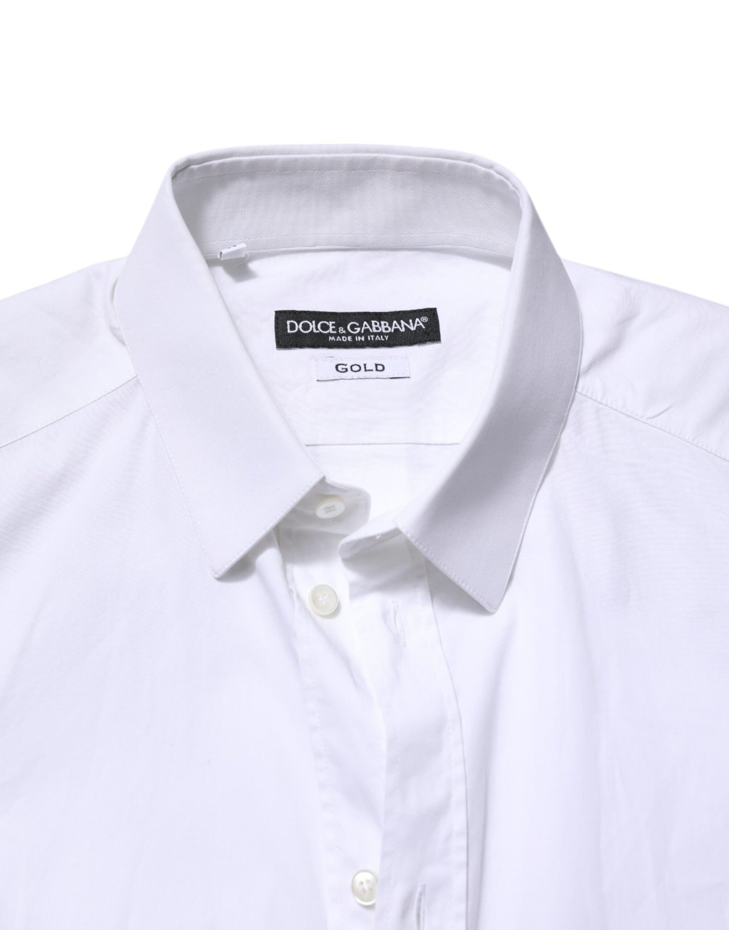 Dolce & Gabbana White GOLD Cotton Men Dress Formal Men's Shirt ()