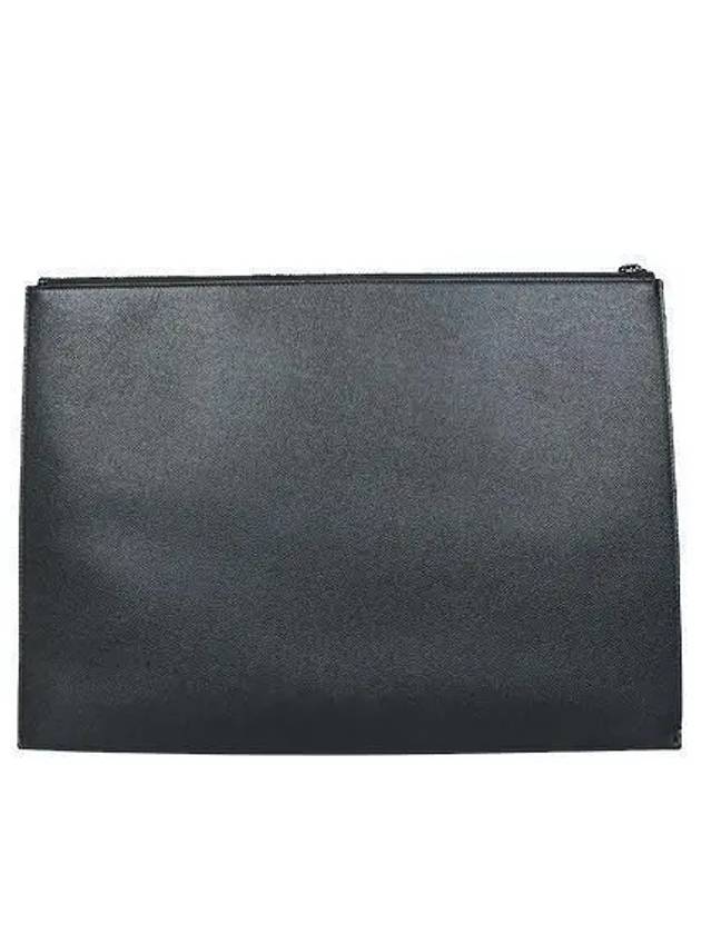 Saint Laurent 534680 YSL black logo caviar clutch bag