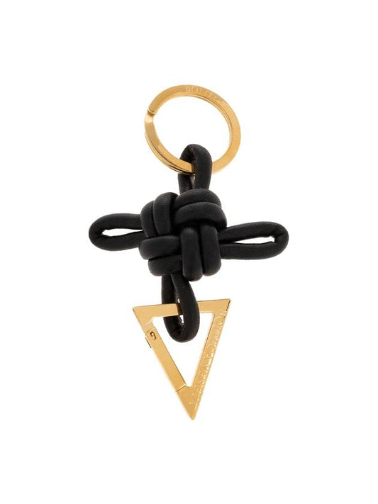 Bottega Veneta Triangle Nappa Key Holder Black