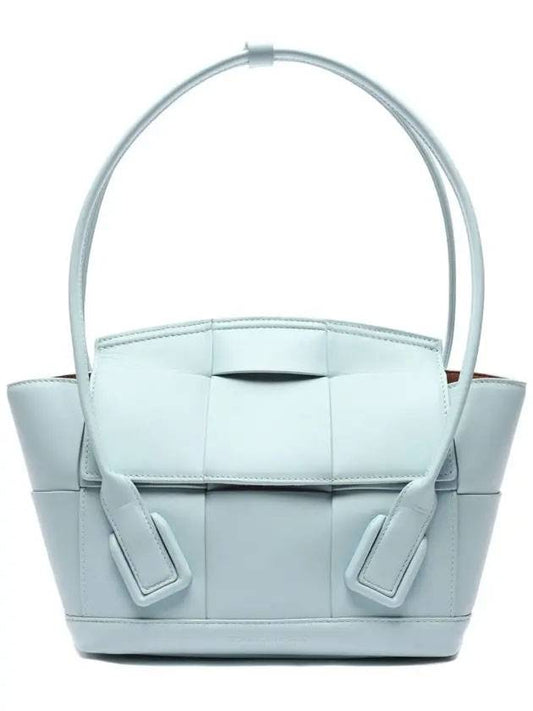 Bottega Veneta Intrecciato Arco Tote Bag Blue