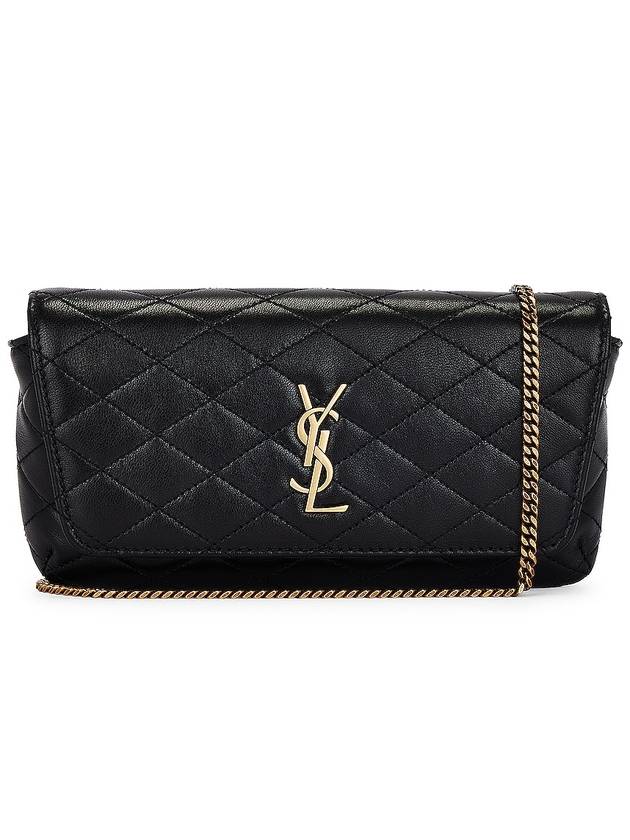 Saint Laurent Gaby Chain Quilting Leather Cross Bag Black