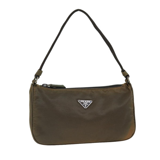 PRADA Accessory Pouch Nylon Brown  74961