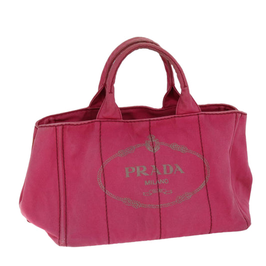 PRADA Canapa MM Hand Bag Canvas Pink  74994