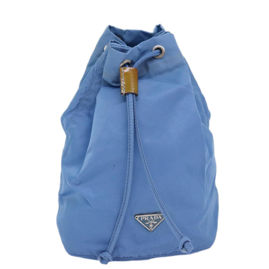 PRADA Drawstring Pouch Nylon Light Blue  75006