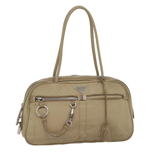 PRADA Hand Bag Nylon Beige  75016