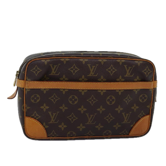 LOUIS VUITTON Monogram Compiegne 28 Clutch Bag M51845 LV 75021