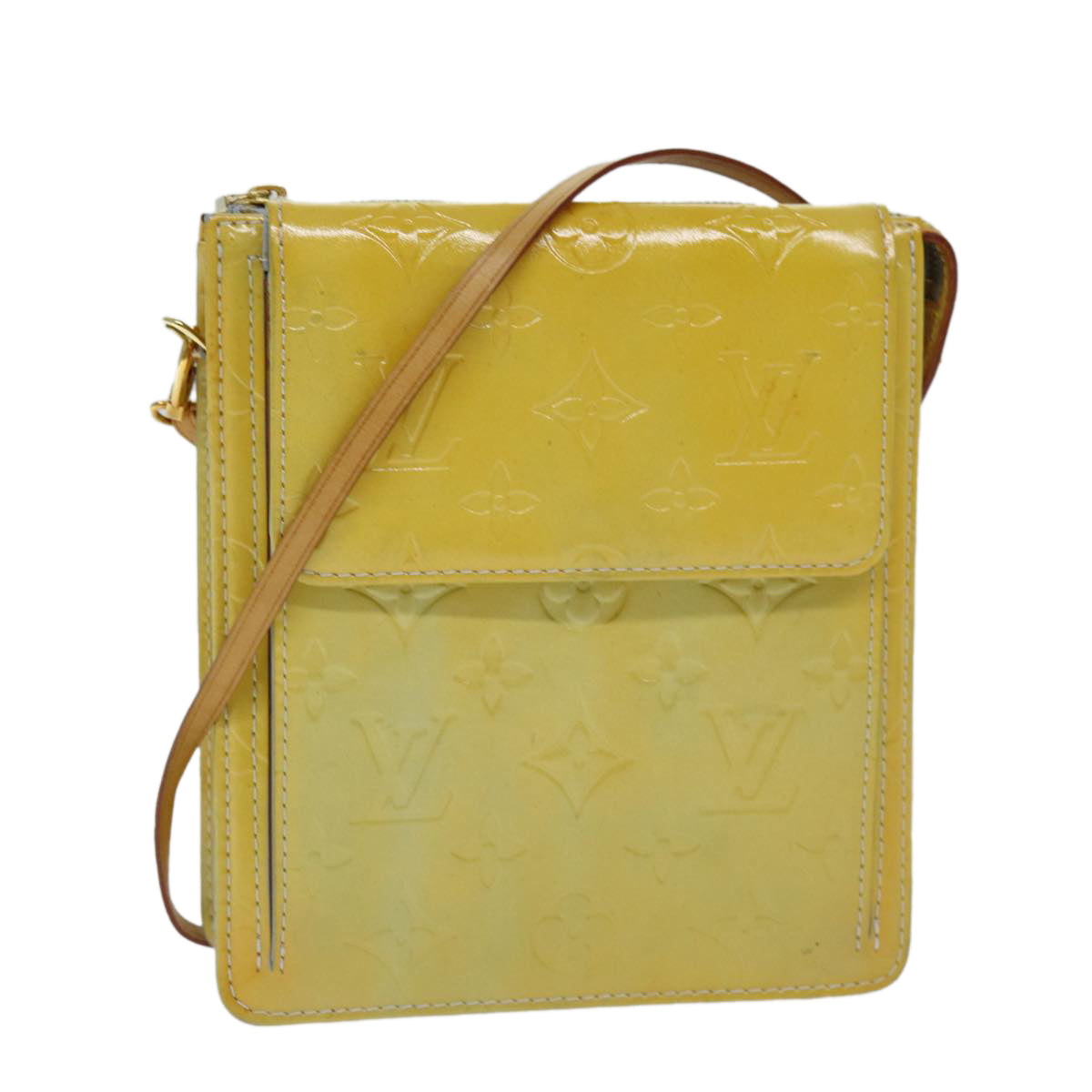 LOUIS VUITTON Monogram Vernis Motto Accessory Pouch Gris M91030 LV 75042