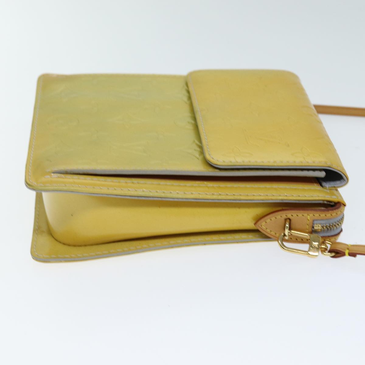 LOUIS VUITTON Monogram Vernis Motto Accessory Pouch Gris M91030 LV 75042